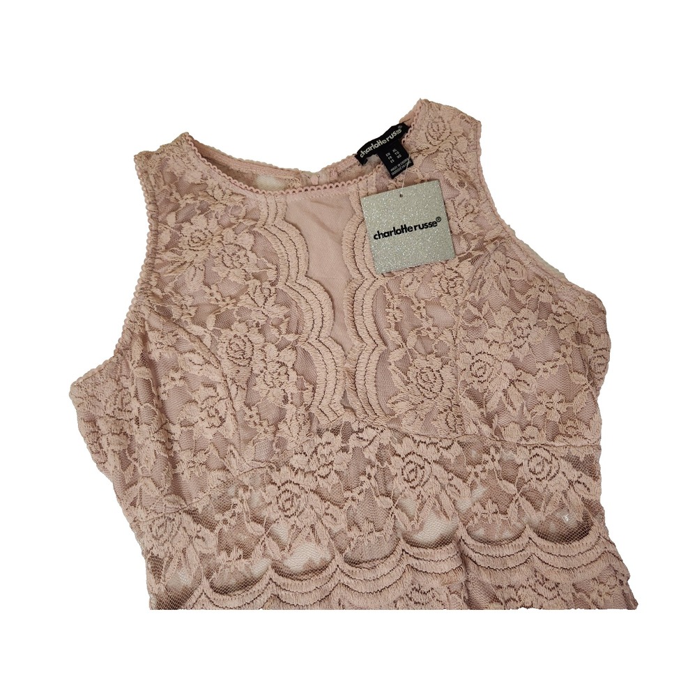 Charlotte Russe Blush Pink Lace Mini Dress